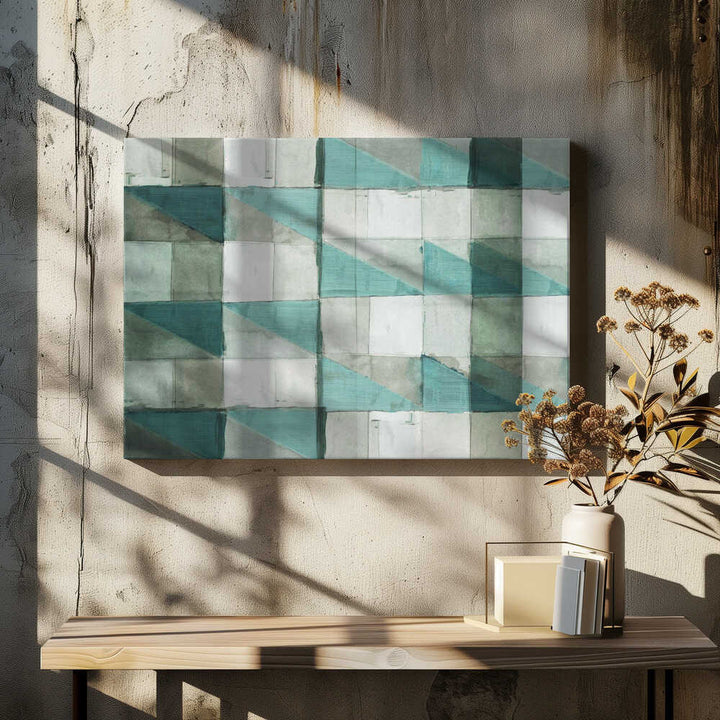 Aqua Geometric Pattern