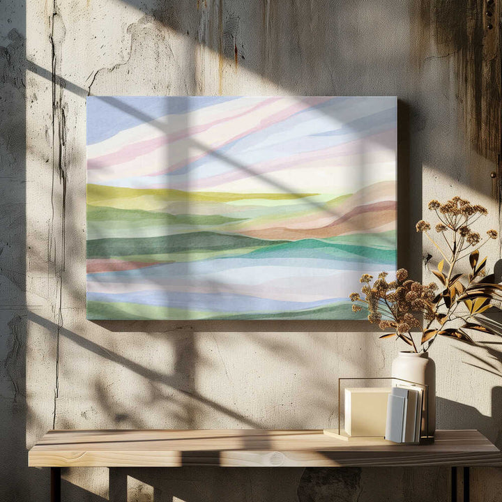 "Layered Pastel Hills" by Nikita Jariwala — Landscape Wall Art