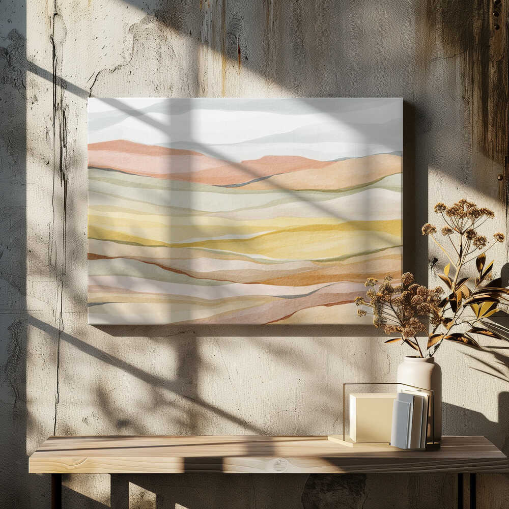 "Warm Horizon Layers" by Nikita Jariwala — Landscape Wall Art