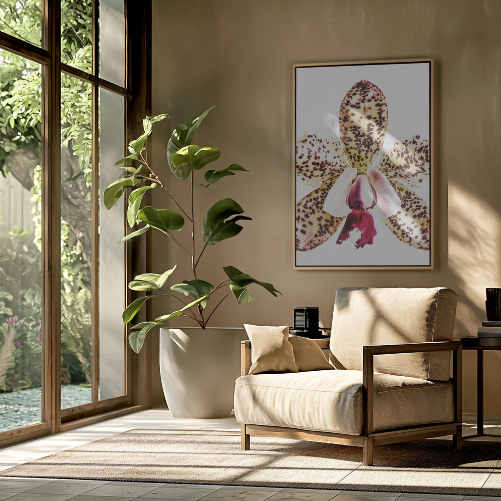 "Coral Orchid" Framed Textured Wall Art