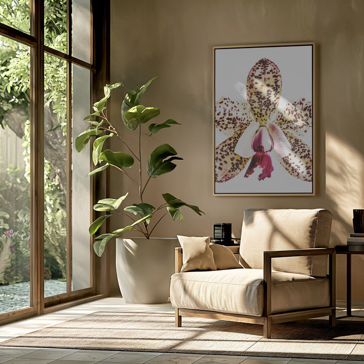 "Coral Orchid" Framed Textured Wall Art