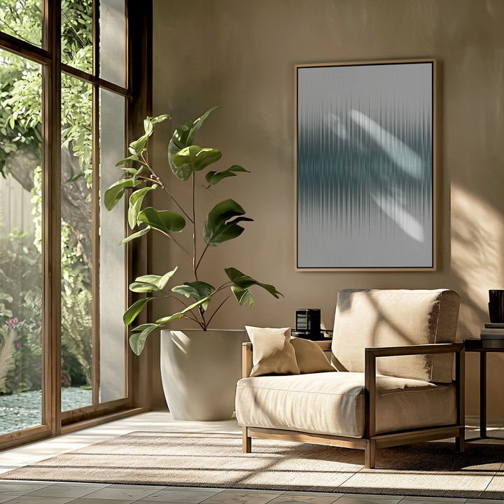 "Euphoria - White and Green" Framed Canvas Wall Art by Alma Studio