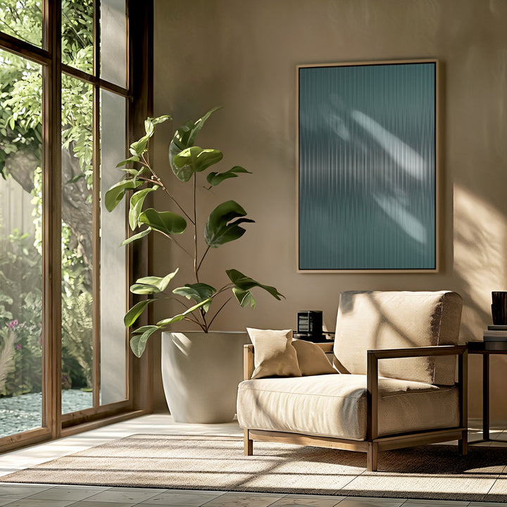 "Euphoria - Green and White" Framed Canvas Wall Art by Alma Studio