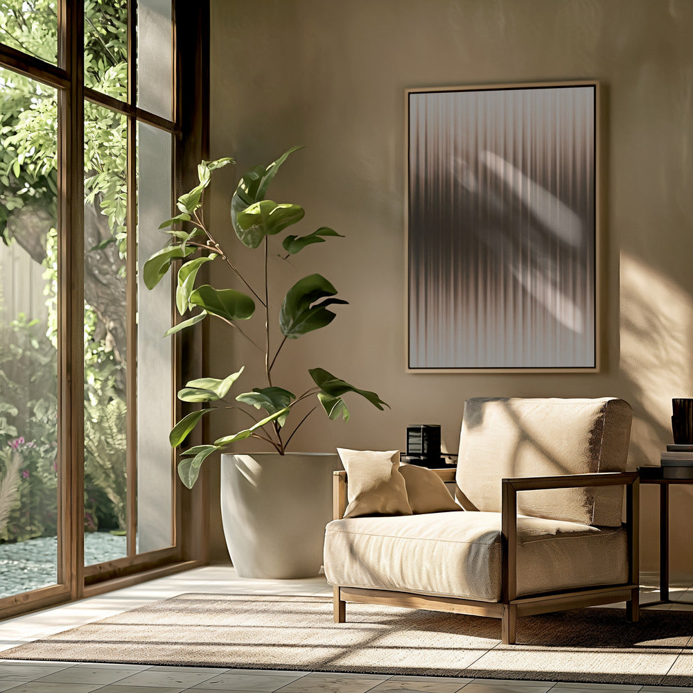 "Euphoria - White and Brown" Framed Canvas Wall Art by Alma Studio