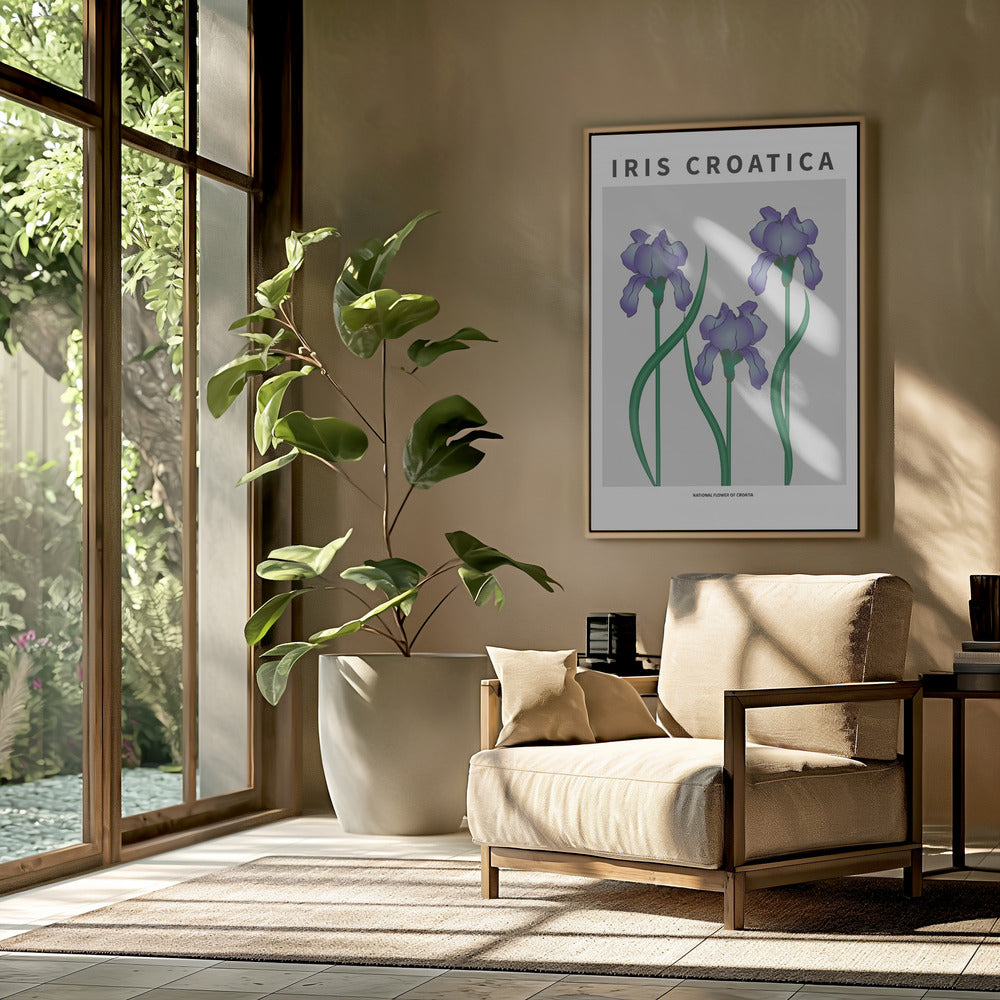 "Iris Croatica" Framed Textured Wall Art