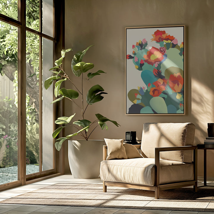"How Cactus Got Its Groove Back" Framed Textured Wall Art
