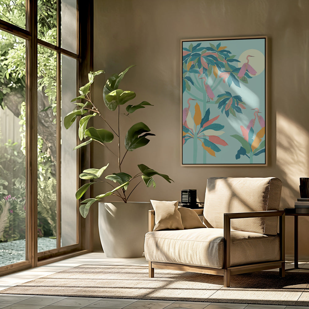 "Drawn To the Moon" Framed Textured Wall Art