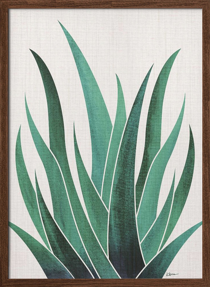 "Desert Agave Cactus" Framed Textured Wall Art