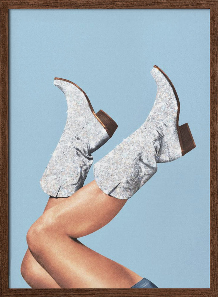 "These Boots Glitter" Framed Textured Wall Art