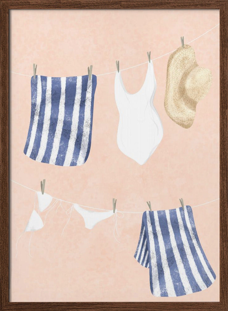 "After the swim" Framed Textured Wall Art