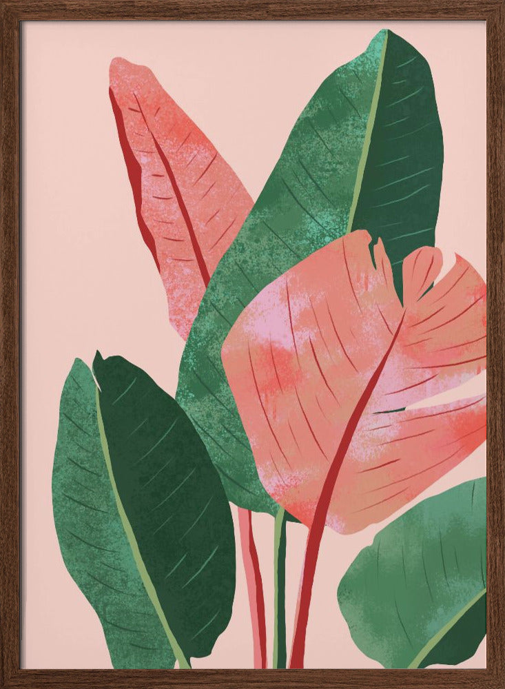 "Blush Tropical" Framed Textured Wall Art