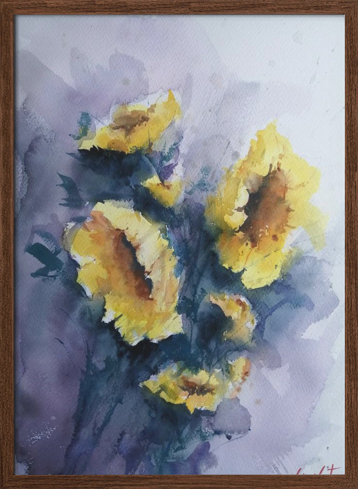"sunflowers" Framed Textured Wall Art