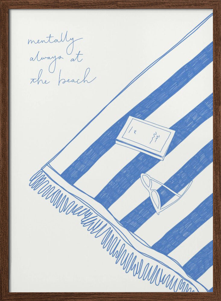 "Summer holiday beach towel" Framed Textured Wall Art