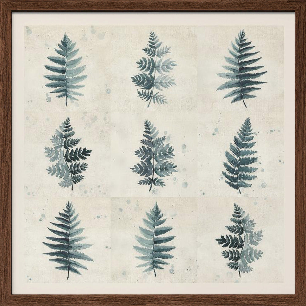 "Nine ferns collage" Framed Textured Wall Art