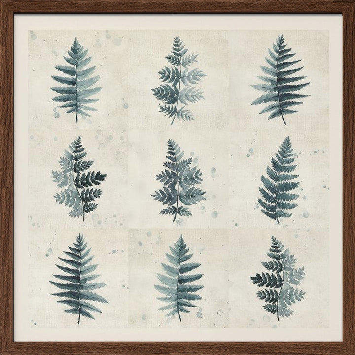 "Nine ferns collage" Framed Textured Wall Art