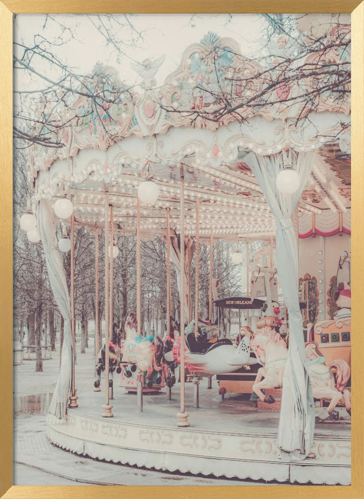 "Paris Carousel III" Framed Textured Wall Art