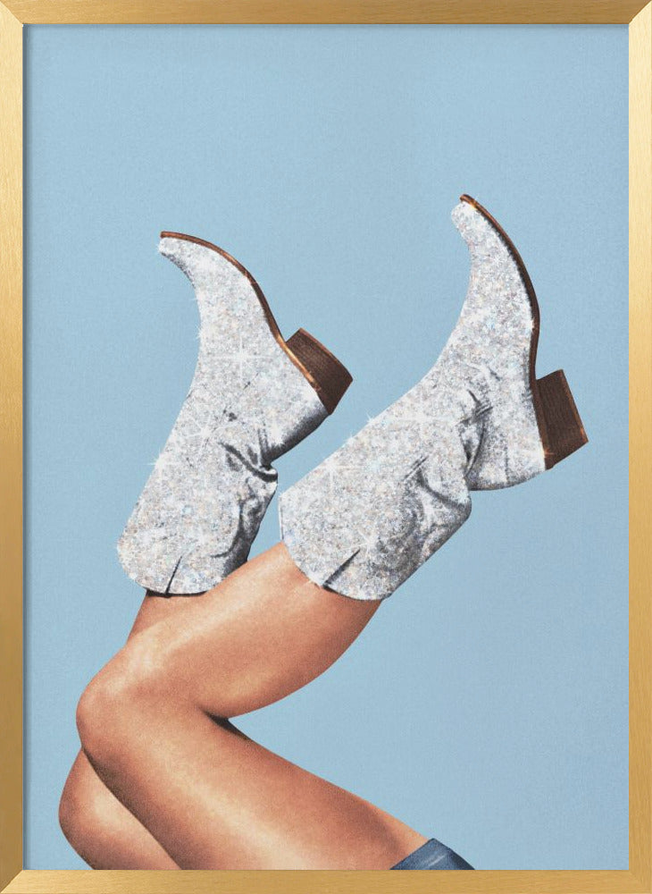 "These Boots Glitter" Framed Textured Wall Art