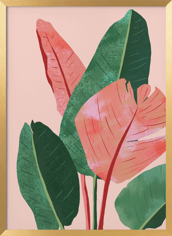 "Blush Tropical" Framed Textured Wall Art