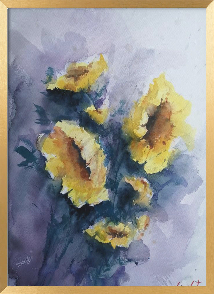 "sunflowers" Framed Textured Wall Art