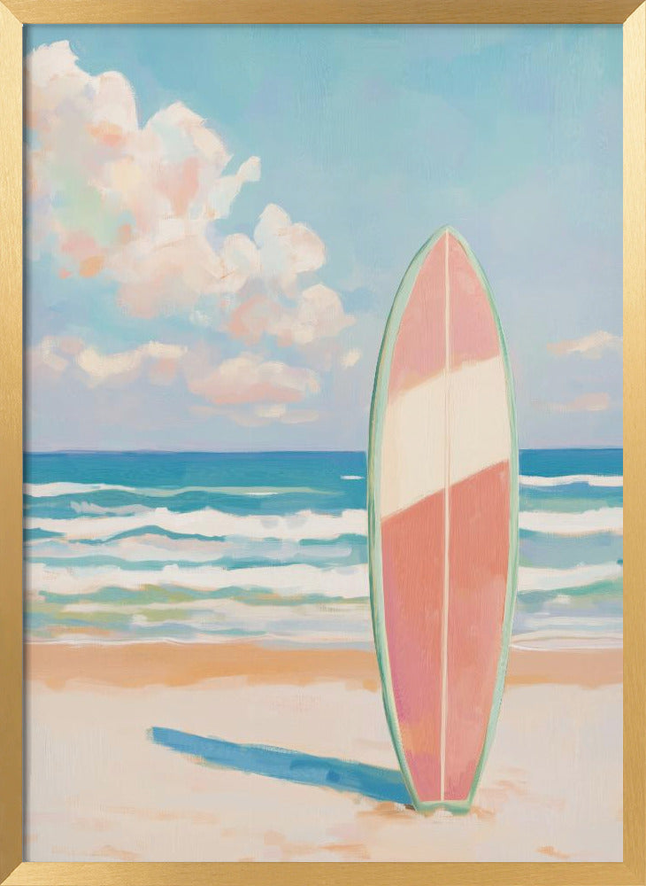"Sea Beach Surfboard" Wall Art
