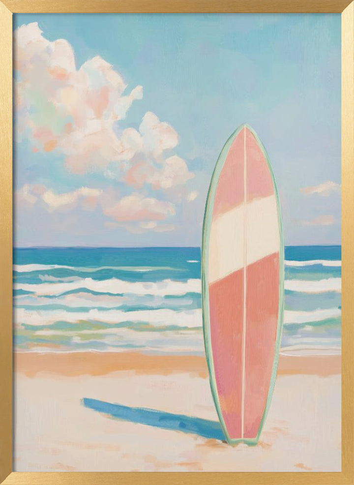 "Sea Beach Surfboard" Wall Art