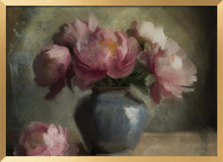 "Pivoines En Rose" Framed Textured Wall Art