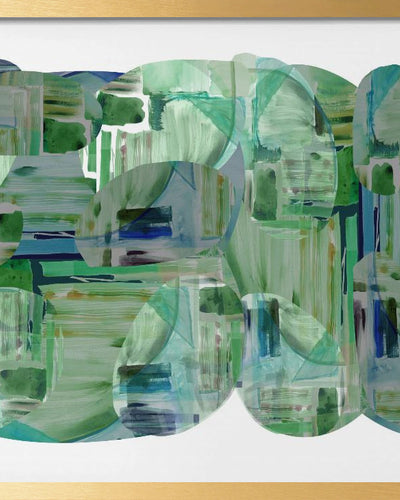 "Green Abstract1" Framed Print Wall Art