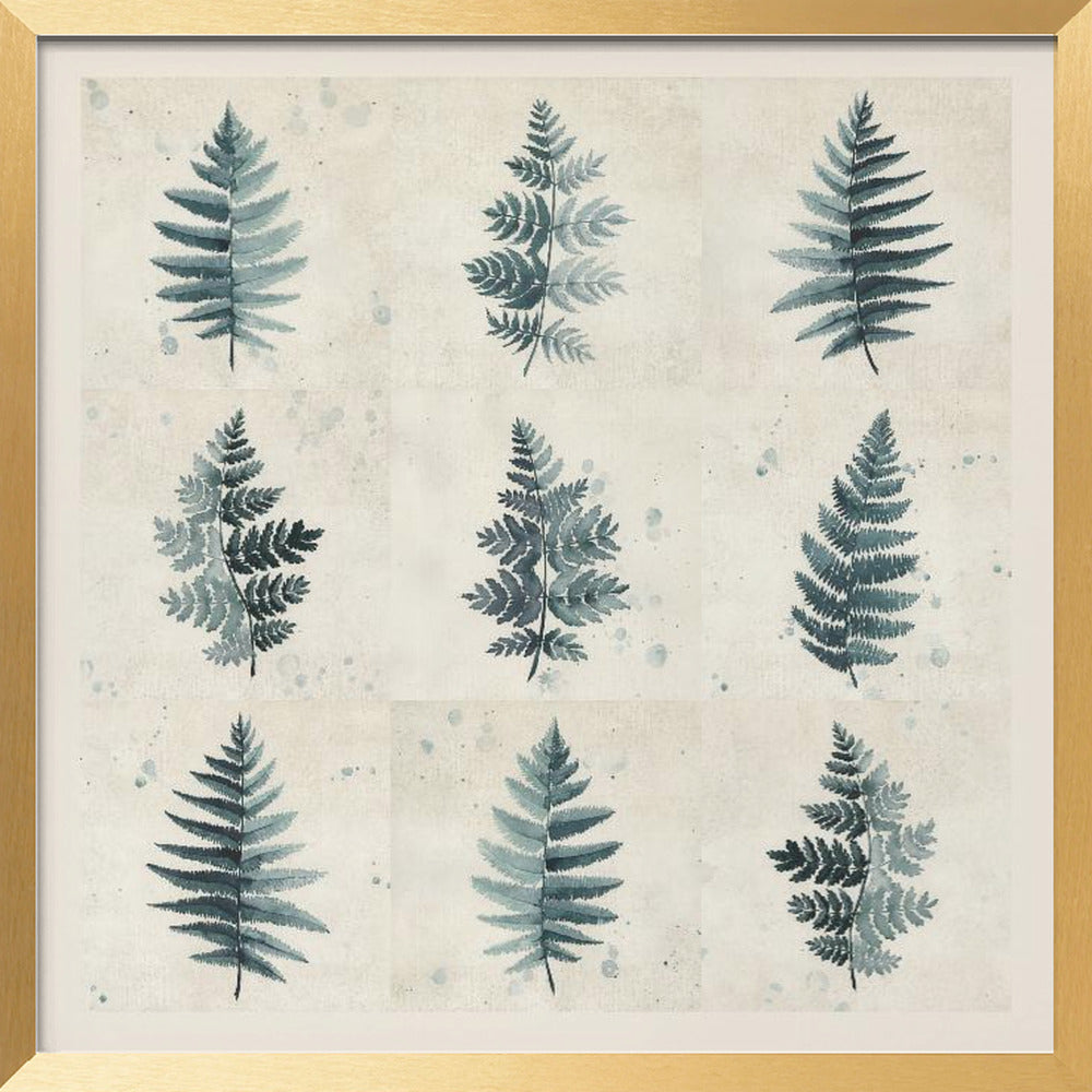 "Nine ferns collage" Framed Textured Wall Art
