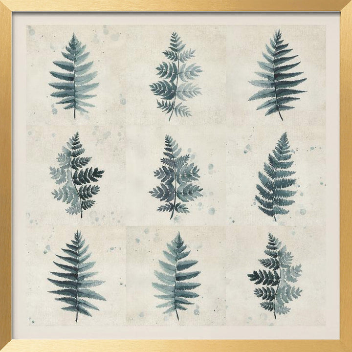 "Nine ferns collage" Framed Textured Wall Art