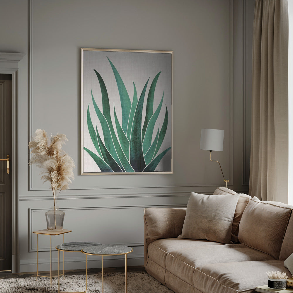 "Desert Agave Cactus" Framed Textured Wall Art