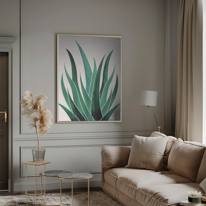 "Desert Agave Cactus" Framed Textured Wall Art