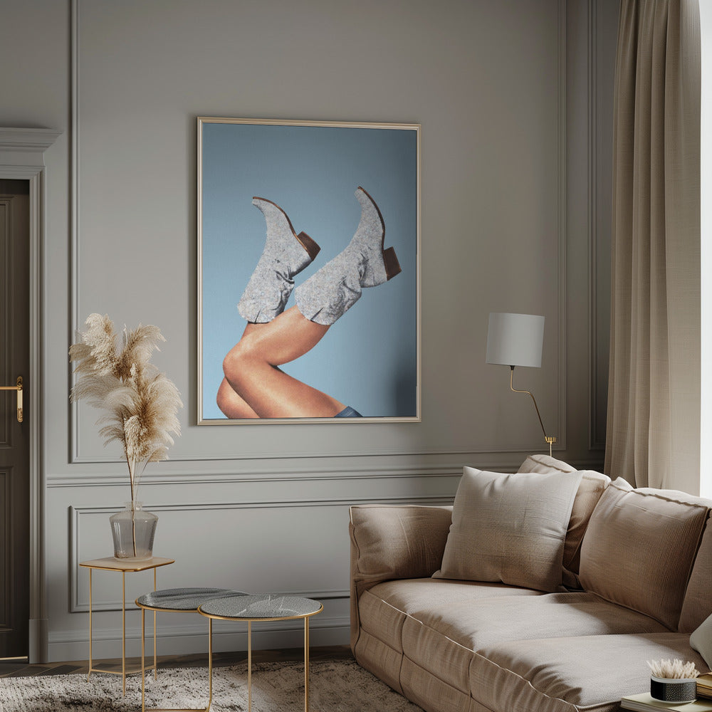 "These Boots Glitter" Framed Textured Wall Art