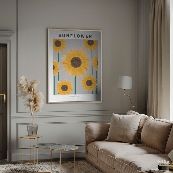 "Sunflower" Framed Textured Wall Art