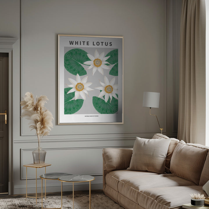 "White Lotus" Framed Textured Wall Art