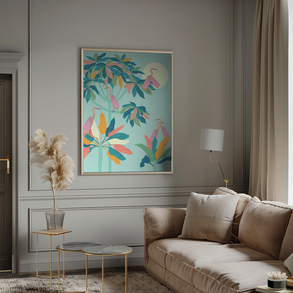 "Drawn To the Moon" Framed Textured Wall Art