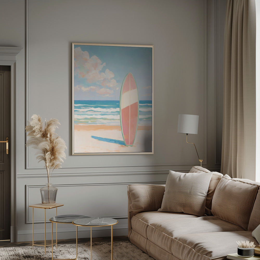 "Sea Beach Surfboard" Wall Art
