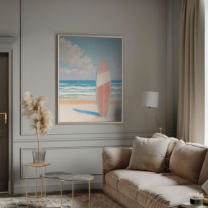 "Sea Beach Surfboard" Wall Art