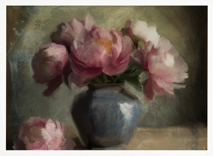 "Pivoines En Rose" Framed Textured Wall Art
