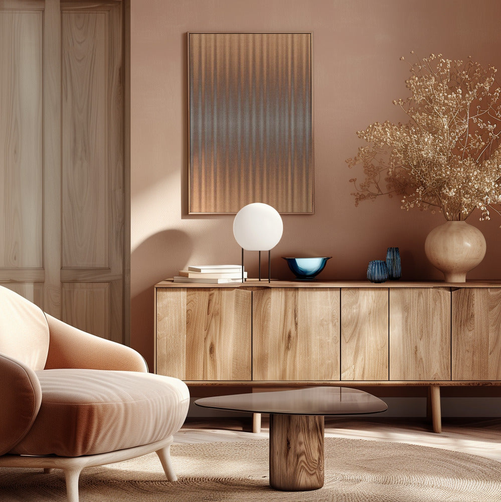 "Euphoria - Orange and Gray" Framed Canvas Wall Art by Alma Studio