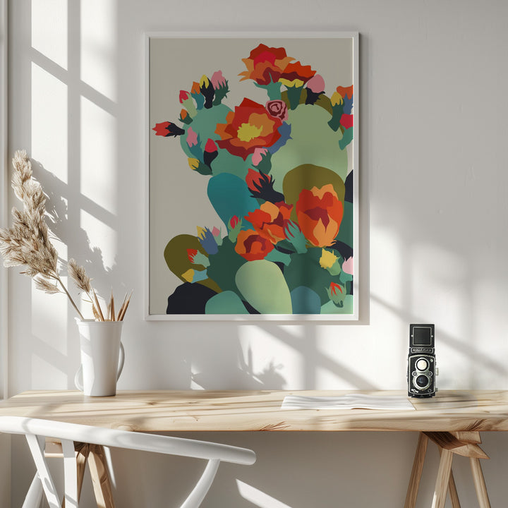 "How Cactus Got Its Groove Back" Framed Textured Wall Art