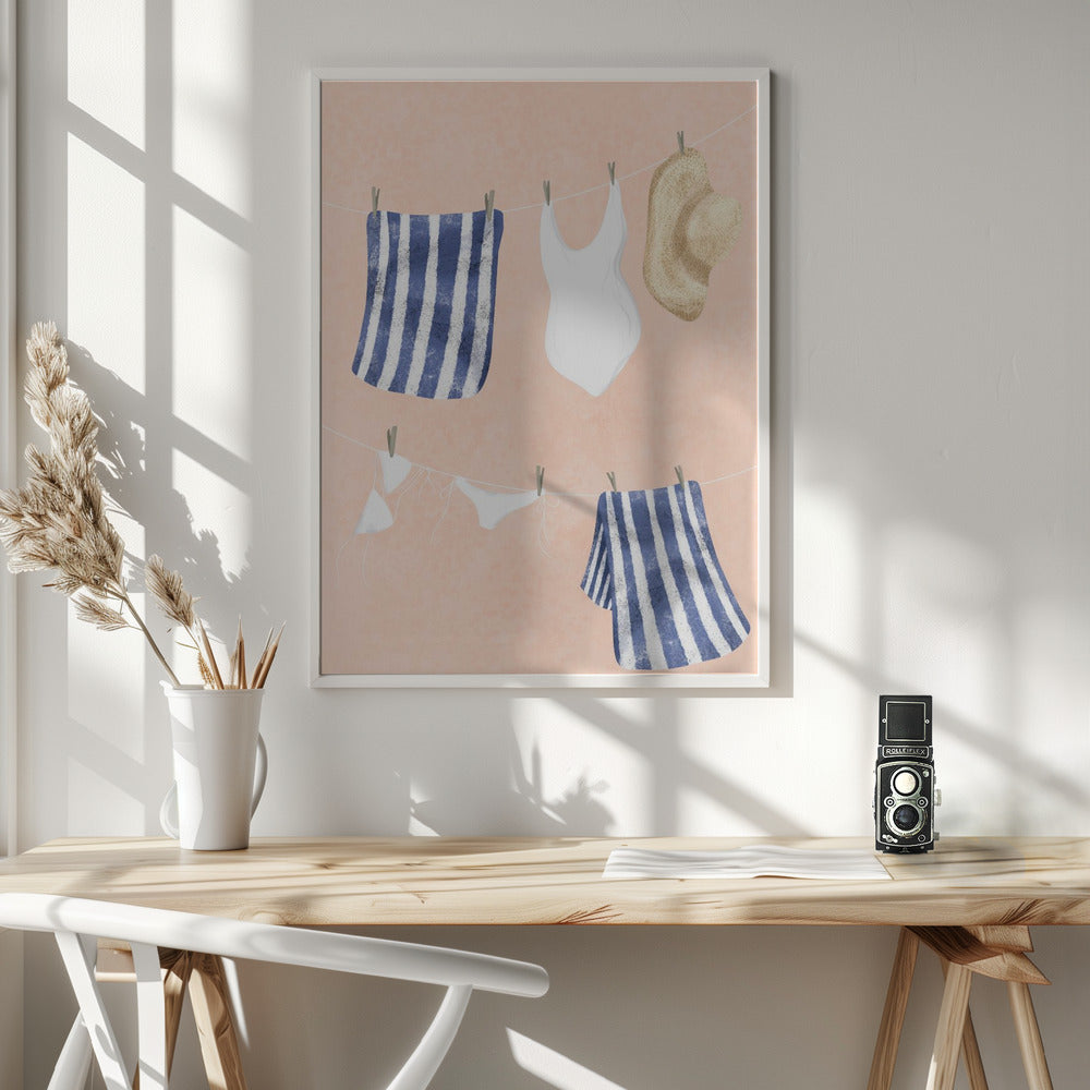 "After the swim" Framed Textured Wall Art