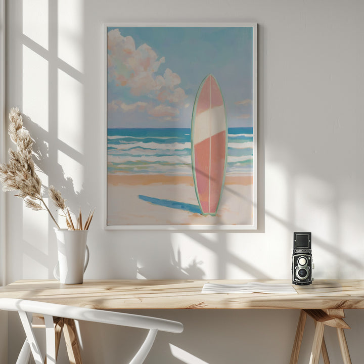 "Sea Beach Surfboard" Wall Art