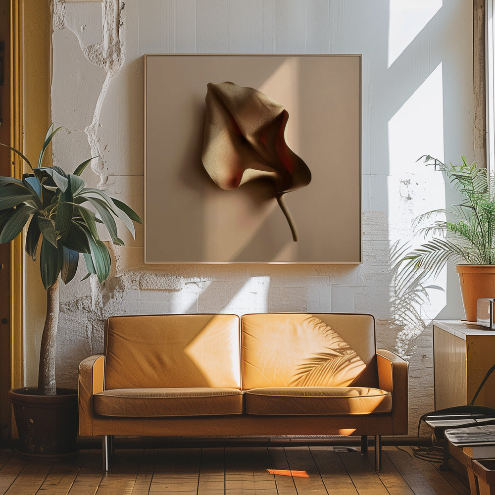 "Metallic flora nAo1" Framed Canvas Wall Art by Alma Studio