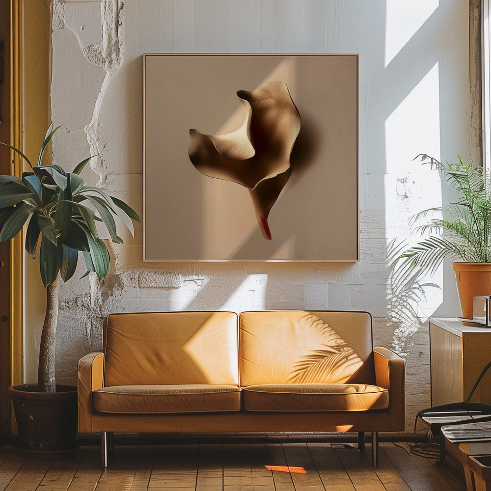 "Metallic flora nAo2" Framed Canvas Wall Art by Alma Studio