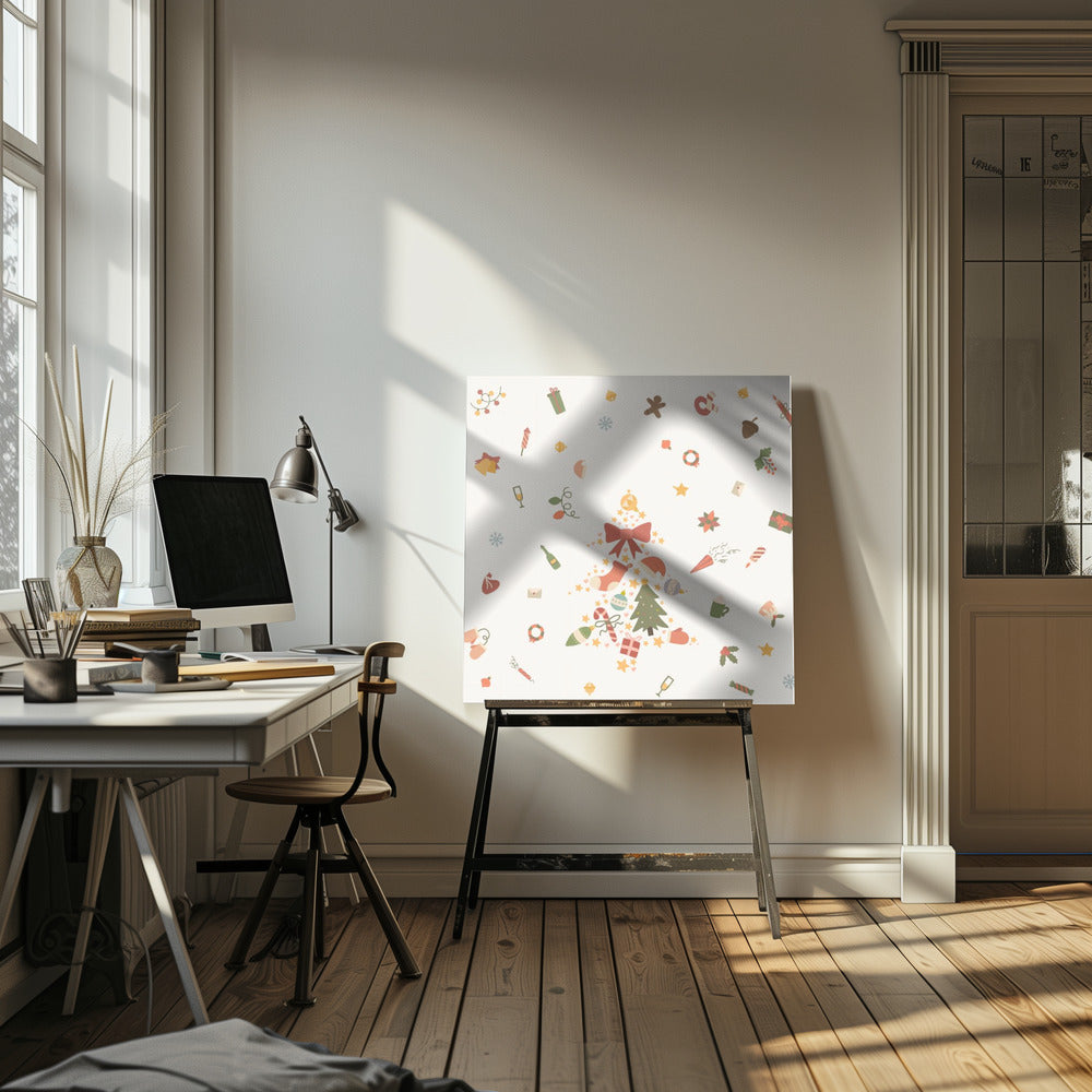 "Noel decorations" Wrapped Canvas Wall Art