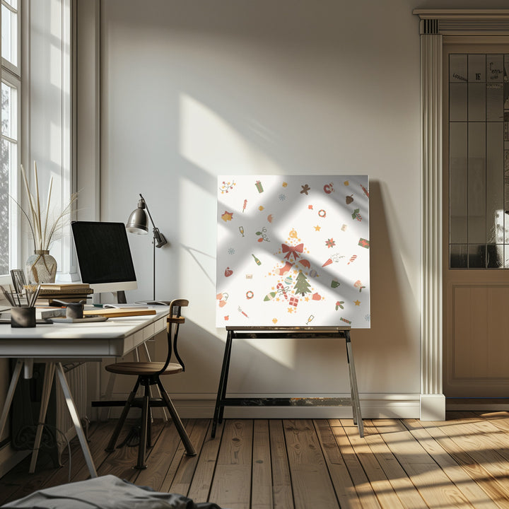 "Noel decorations" Wrapped Canvas Wall Art