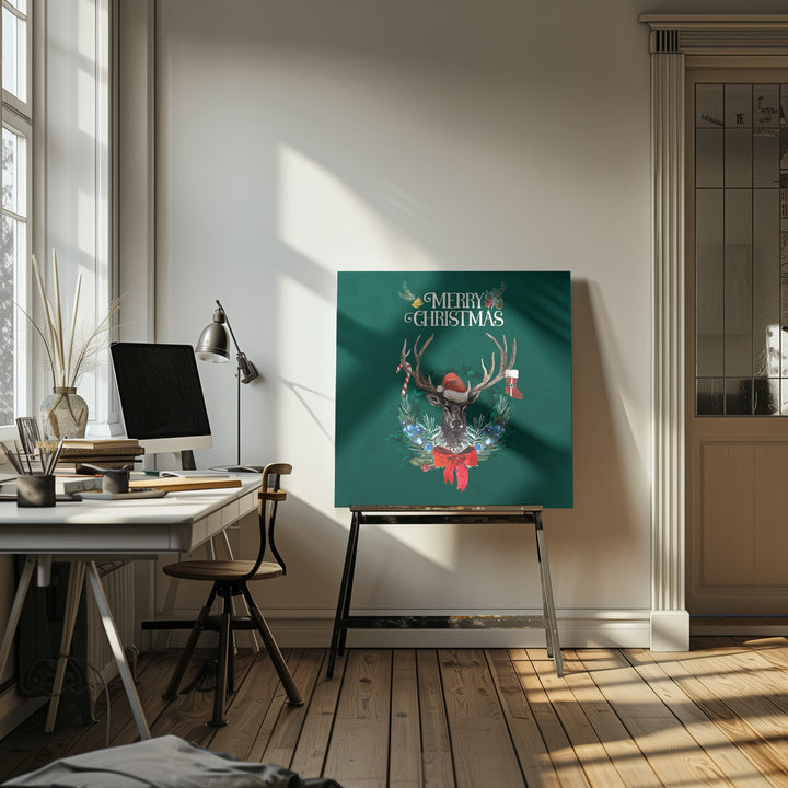 "Merry X-mas" Wrapped Canvas Wall Art