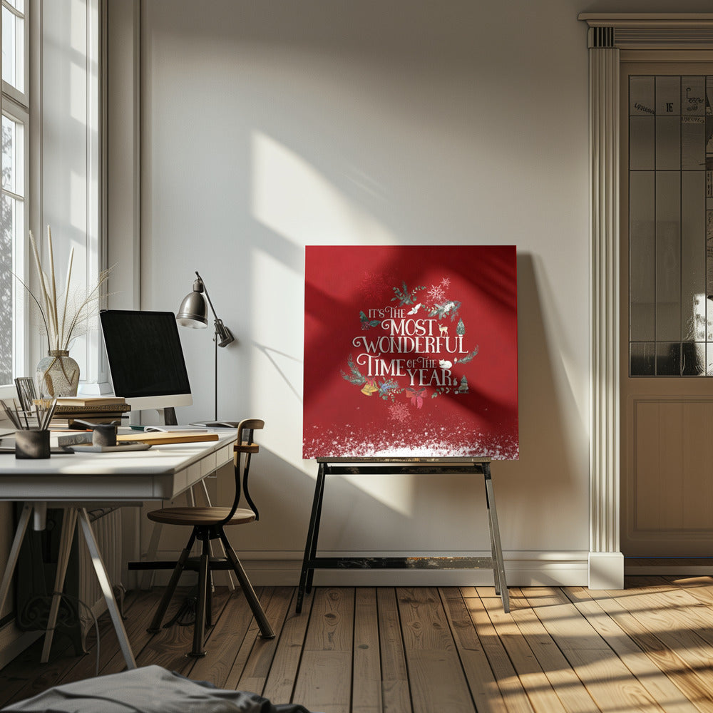 "Most Wonderful Time" Wrapped Canvas Wall Art