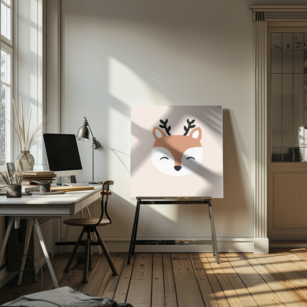 "Blush Deer" Wrapped Canvas Wall Art