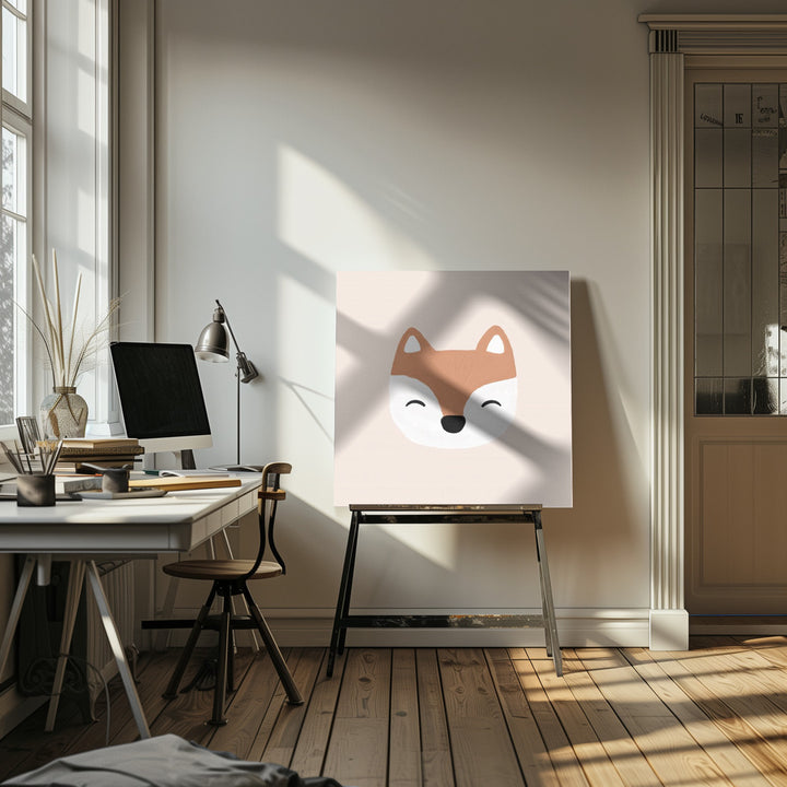 "Blush Fox" Wrapped Canvas Wall Art